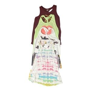 Old Navy Mixed Tank Top Bundle — Multicolor Tie-Dye & Solid Tanks 6/7